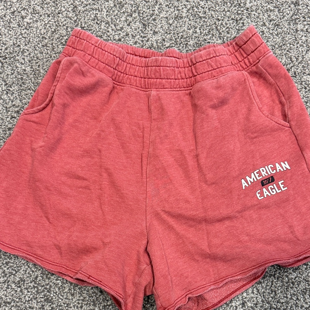 American Eagle Outfitters Women’s Washed Red Athletic Shorts